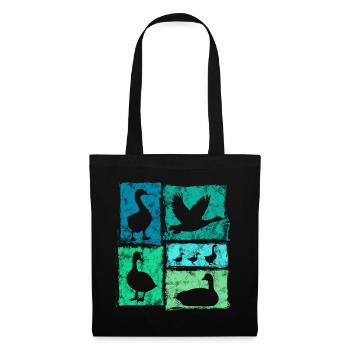 Geese Perspectives Retro Farm Graphic - Tote Bag - black - Front