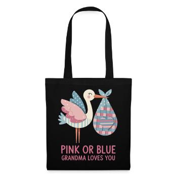Geschlechterenthüllung: Pink oder Blau: Oma liebt dich, Baby. - Stoffbeutel - Schwarz - Vorne