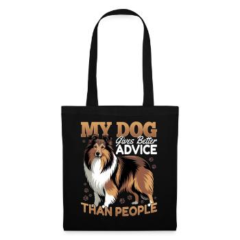 Chien Shetland Sheltie Race - Sac en tissu - noir - Devant
