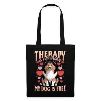 Chien Shetland Sheltie Race - Sac en tissu - noir - Devant