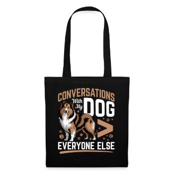 Chien Shetland Sheltie Race - Sac en tissu - noir - Devant