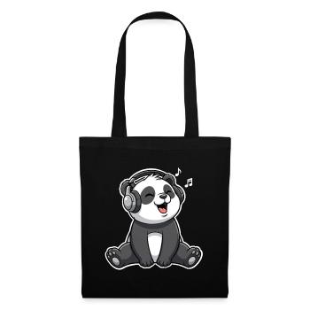 Panda Musik - Stoffbeutel - Schwarz - Vorne