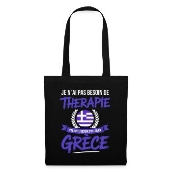 Besoin de Grèce Pas de thérapie - Sac en tissu - noir - Devant