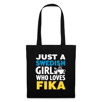 Just A Swedish Girl Who Love Fika - Sweden Pride - Sac en tissu - noir - Devant