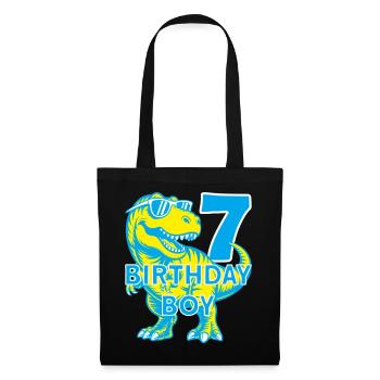 DINO 7 ANS DINOSAURE 7E ANNIVERSAIRE - Sac en tissu - noir - Devant