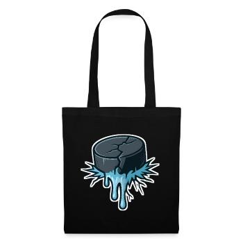Graphique de rondelle de hockey perçante - Sac en tissu - noir - Devant