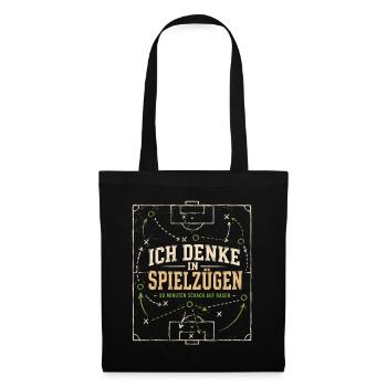 Fußball Taktik Ich denke in Spielzügen Shirt - Stoffbeutel - Schwarz - Vorne