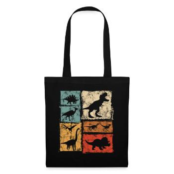 Retro Dinosaur Types Graphic - Cute Dinos - Tote Bag - black - Front