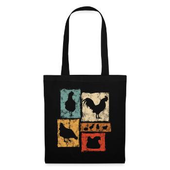 Chickens Vintage Graphic for Farmer and Farm - Tote Bag - black - Front