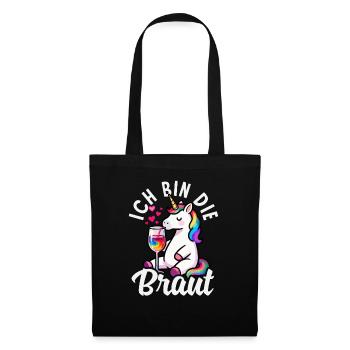 Cocktail de la licorne de la mariée célibataire - Sac en tissu - noir - Devant