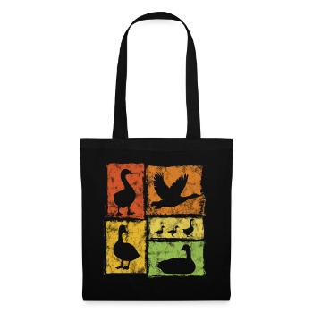 Geese In Motion - Vintage Farm Graphic - Tote Bag - black - Front