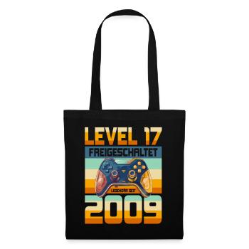 17. Geburtstag Junge Mädchen 2009 Gaming Level 17 - Stoffbeutel - Schwarz - Vorne
