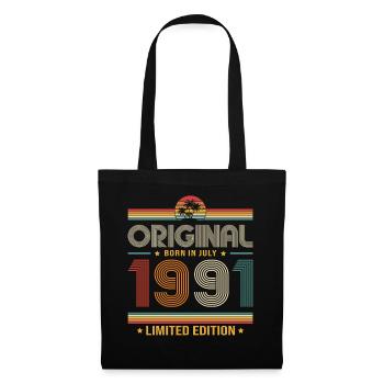 Cadeau du 35e anniversaire Millésime de juillet 1991 - Sac en tissu - noir - Devant