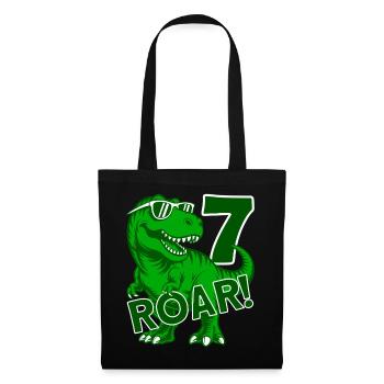 DINO 7 ANS DINOSAURE 7E ANNIVERSAIRE - Sac en tissu - noir - Devant