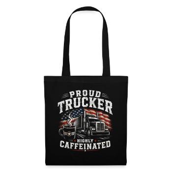 Camions, transport, café, chauffeur - Sac en tissu - noir - Devant
