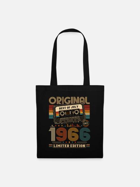 61. Geburtstag Geschenk Vintage Juli Jahrgang 1966 - Stoffbeutel - Schwarz