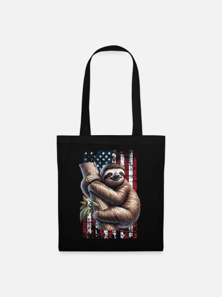 Sloth US Faultier - Stoffbeutel - Schwarz