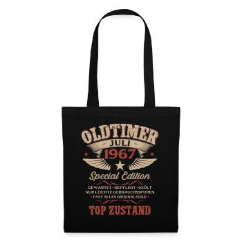59. Geburtstag Geschenk Mann Oldtimer Juli 1967 - Stoffbeutel - Schwarz - Vorne