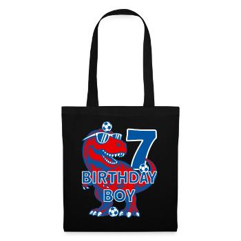 7 JAHRE BIRTHDAY BOY FUßBALL 7. GEBURTSTAG - Stoffbeutel - Schwarz - Vorne