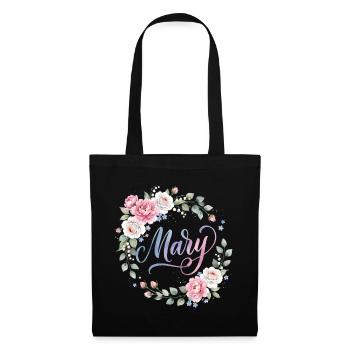 Couronne du nom Mary Blooming - Sac en tissu - noir - Devant