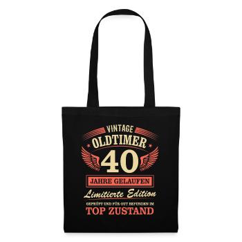 40. Geburtstag Mann Frau Limited Edition 1986 40 - Stoffbeutel - Schwarz - Vorne
