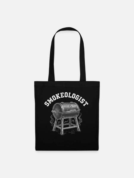 Räuchergrill Illustration Smokeologist - Stoffbeutel - Schwarz