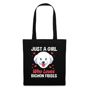 Bichon frisé - Sac en tissu - noir - Devant