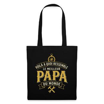 Meilleur Papa Du Monde Bricoleur Rétro - Sac en tissu - noir - Devant