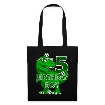 5 JAHRE BIRTHDAY BOY FUßBALL 5. GEBURTSTAG - Stoffbeutel - Schwarz - Vorne