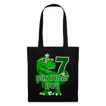 7 JAHRE BIRTHDAY BOY FUßBALL 7. GEBURTSTAG - Stoffbeutel - Schwarz - Vorne