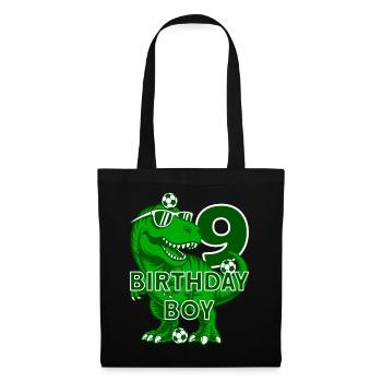 9 YEARS BIRTHDAY BOY FOOTBALL 9TH BIRTHDAY - Tote Bag - black - Front