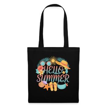 Hello Summer Tropical Print Beach Accessories - Tote Bag - black - Front