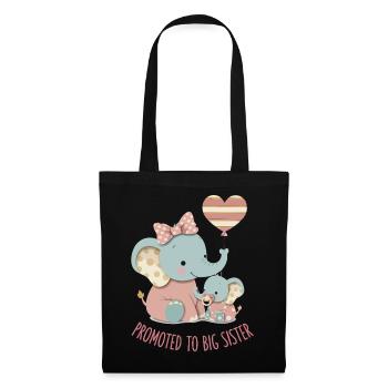 Révélation du sexe : baby shower promue à la grande sœur - Sac en tissu - noir - Devant