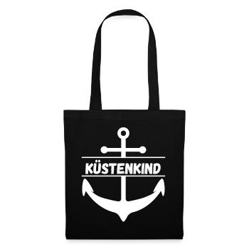 Küstenkind mit Anker - Stoffbeutel - Schwarz - Vorne