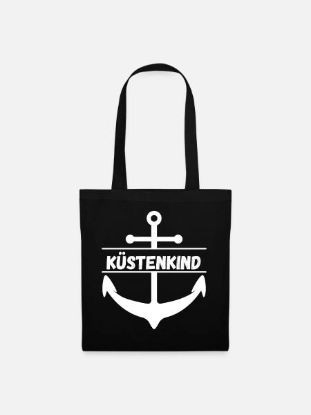 Küstenkind mit Anker - Stoffbeutel - Schwarz