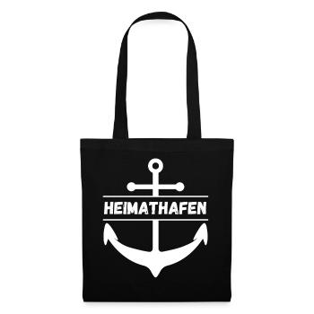 Heimathafen mit Anker - Stoffbeutel - Schwarz - Vorne