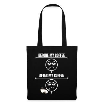 Funny Sarcastic Before After Coffee - Tote Bag - black - Front
