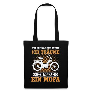 Mofa Moped Roller Mofafahrer Mofaroller - Stoffbeutel - Schwarz - Vorne