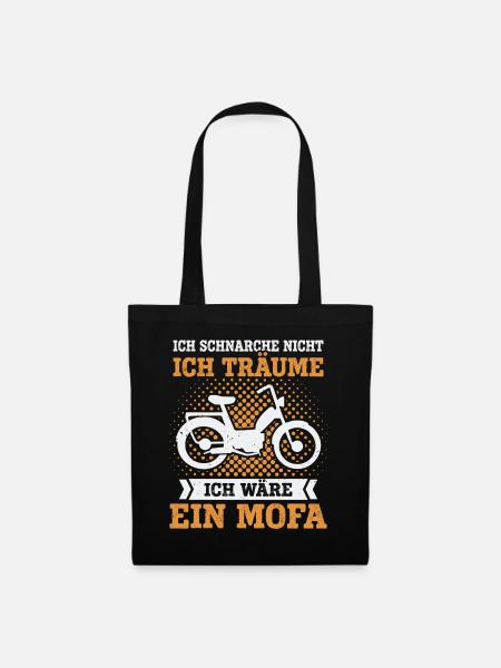 Mofa Moped Roller Mofafahrer Mofaroller - Stoffbeutel - Schwarz