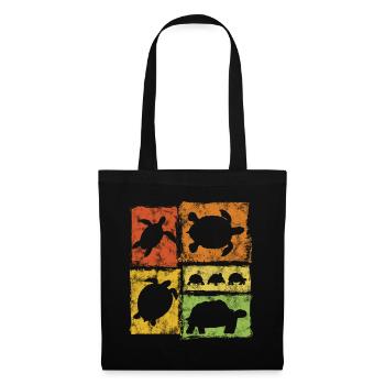 Turtle in Perspective Retro Graphic - Tote Bag - black - Front