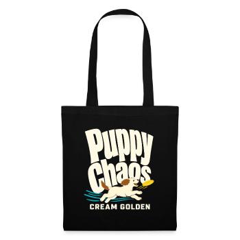 Puppy Chaos Cream Golden Retriever Dog Lover - Tote Bag - black - Front