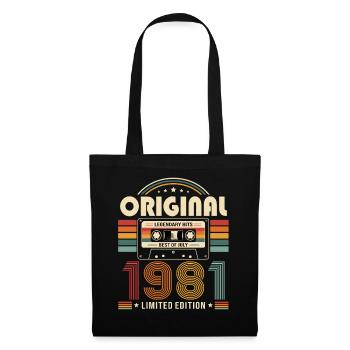 Cadeau pour le 45e anniversaire Millésime de juillet 1981 - Sac en tissu - noir - Devant