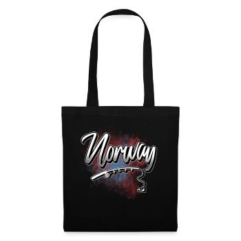 Canne à pêche norvégienne - Sac en tissu - noir - Devant