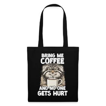 Pallas's Cat Coffee Slogan T | Grumpy mornings - Tote Bag - black - Front