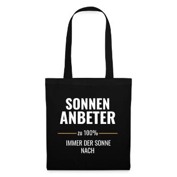 Sonnenanbeter zu 100% Immer der Sonne nach - Stoffbeutel - Schwarz - Vorne