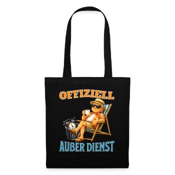 Offiziell Außer Dienst Rentner Humor - Stoffbeutel - Schwarz - Vorne