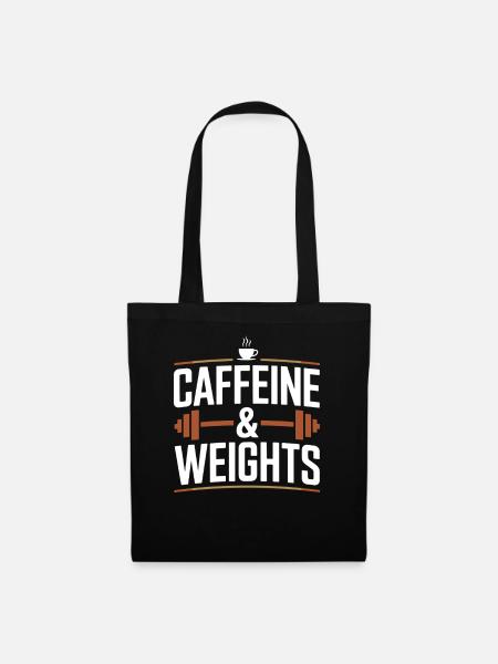 Krafttraining Caffeine & Weights Bodybuilding Gym - Stoffbeutel - Schwarz