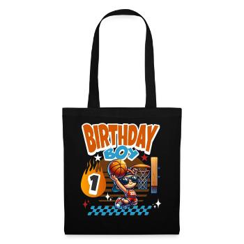 Cadeau de basket pour le premier anniversaire - Sac en tissu - noir - Devant