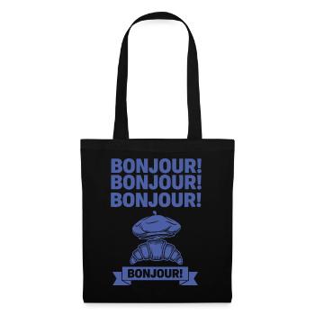 Breakfast brunch coffee bacon food BONJOUR second - Tote Bag - black - Front
