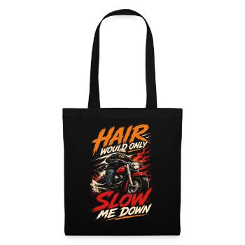 Bald Biker Humor | Badass Skeleton Motorcycle - Tote Bag - black - Front